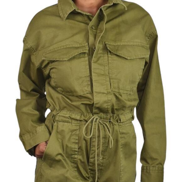Levis Baggy Surplus Jumpsuit Green Flight Suit Oversized Cotton Coveralls Small - Picture 4 of 13